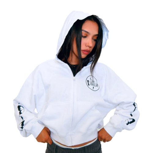 O Butterfly Sleeves Zip Hoodie